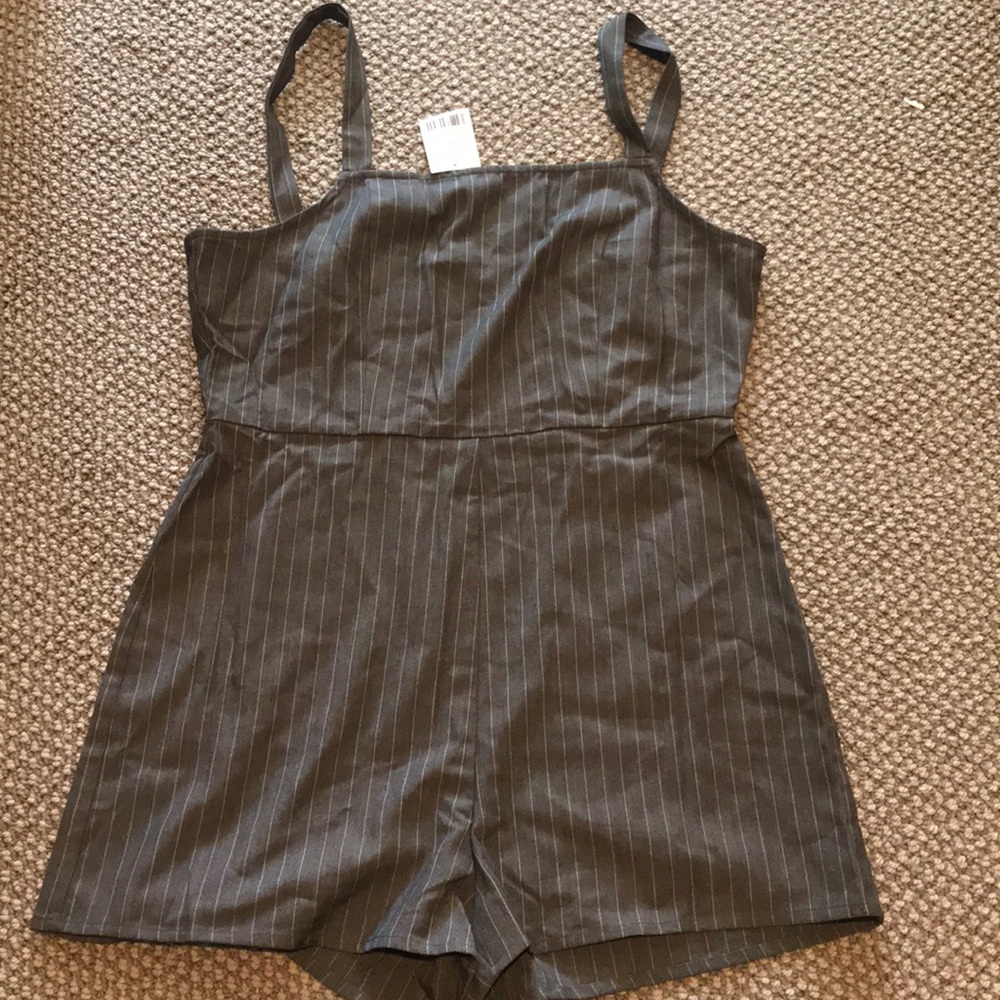 Vertically Striped Romper